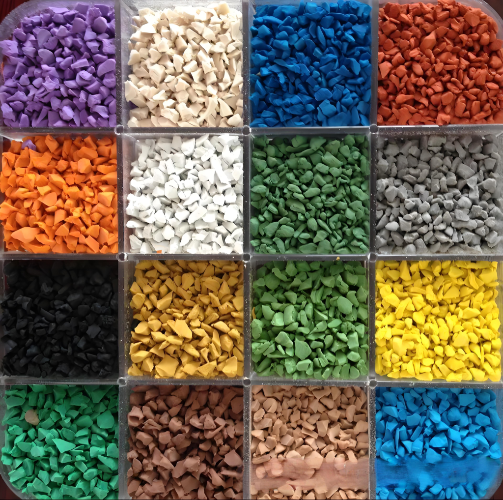 materials mixed by drum mixer 